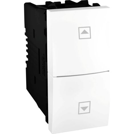 Poussoir volets-roulants 10A blanc 1M à encastrer (sans plaque ni support) bornes vis UNICA