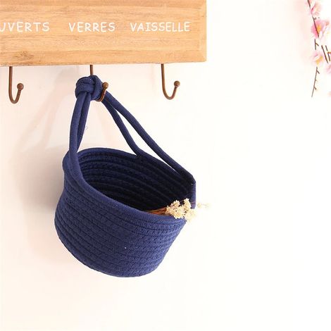 Panier de rangement mural en corde, petit panier de rangement suspendu, boîte de rangement décorative pour la maison, le salon ou la chambre. (1/5)
