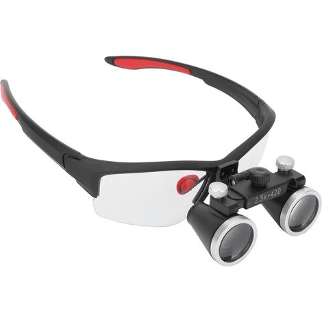 Loupe dentaire frontale multifonctionnelle 2,5x avec bandeau et éclairage LED, 100-240 V, noir mat, prise américaine (1/5)