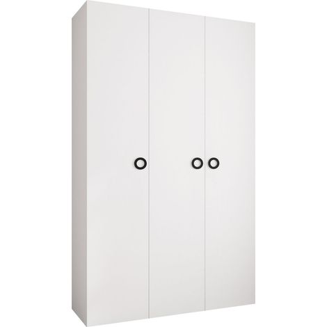 Armario Hartford 544, Blanco, 246x150x52cm, Puertas de armario: Con bisagras, Número de estantes: 7 (1/5)