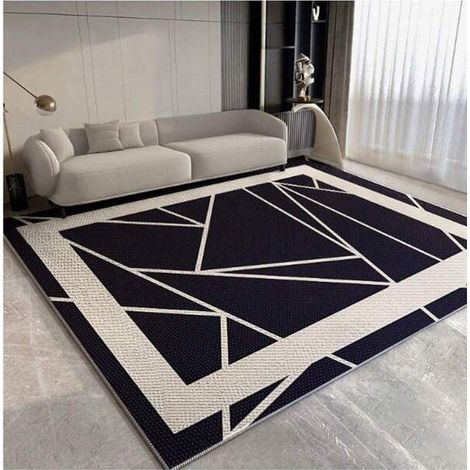 Tapis moquette toutes saisons, motif géométrique antidérapant, protection et insonorisation du sol, salon et chambre (1/5)