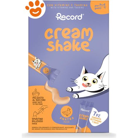 Record Cat Snack Cream Shake Intestinal Sgombro - Confezione 7×12 Gr - Snack
