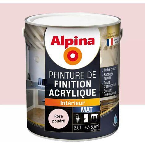Peinture de finition acrylique Alpina Rose Poudré 2,5 L (1/2)