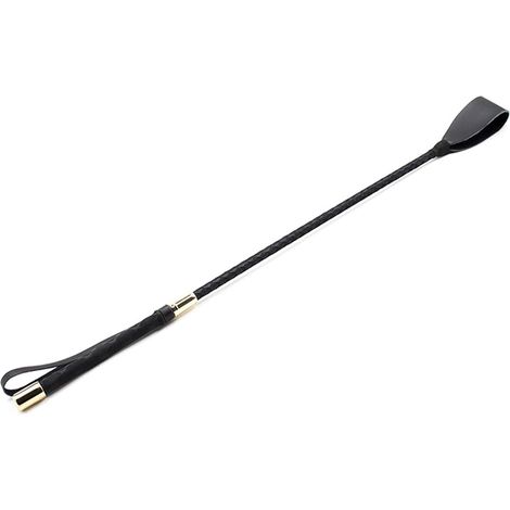 Cravache Équitation - 1 Unité - Cuir Synthétique - Poignée Antidérapante - Dressage et Saut - 45 cm Noir (1/5)