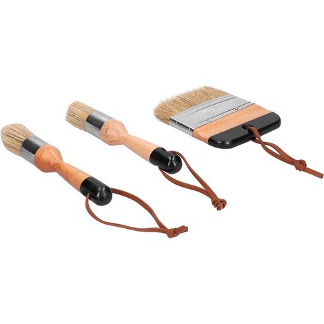 Lot de 3 pinceaux à cirer et à récurer pour la peinture de meubles en bois et la décoration intérieure