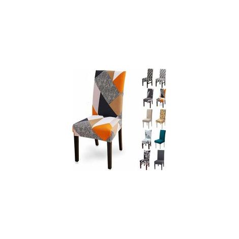 Housse de Chaise, 6 Pieces Extensible Amovible Lavable Moderne Couverture de Chaise pour Salle à Manger Slipcover (1/4)