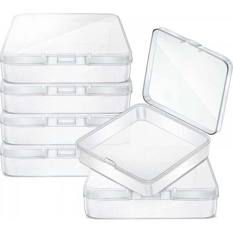 Boîte de rangement en plastique transparent pour recueillir divers petits objets, paquet de 6 (8,5 x 6 x 2,5 cm) (1/4)