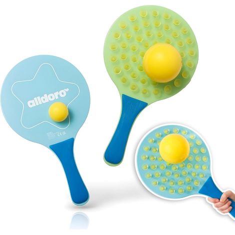 Set Beach-Ball 2 en 1, 2 Raquettes + 2 balles, Jardin et Plage (1/5)
