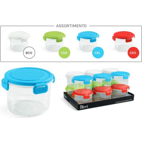1 Pezzo Frigobox Contenitore Tondo My Home 70 cl 13,3 x 9 cm 4 Colori (1/2)