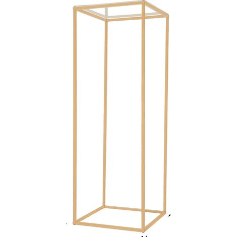 Soporte para macetas, estructura de hierro resistente, decoración para interiores y exteriores, color dorado. (1/2)