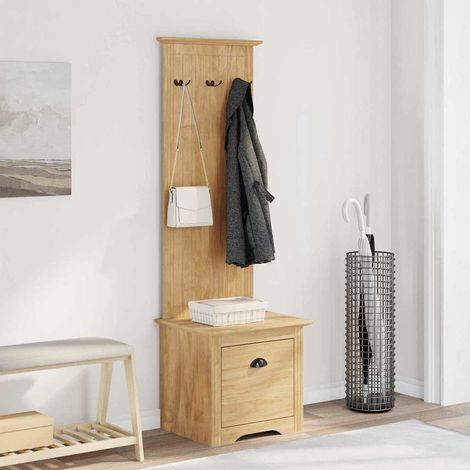 vidaXL  Hallway Cabinet  with Drawer BODO Honey Brown 50 x 40 x 156.7 cm