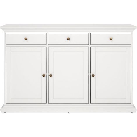 Venedig Buffet 3 portes et 3 tiroirs, largeur 143 cm, hauteur 91 cm, blanc. (1/5)