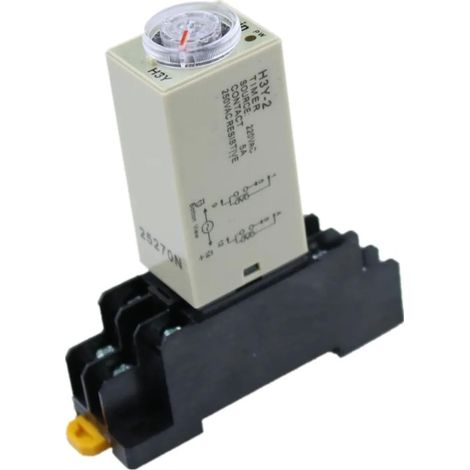 Relais temporisé H3Y-2 AC 220V, de 0 à 10 minutes avec socle (1/5)