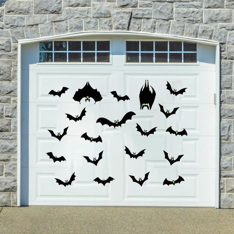 Décorations Halloween Magnétiques 24PCS, Chauves-Souris avec Yeux Fluorescents pour Porte de Garage, Voiture, Mur, Fenêtre, Décoration Intérieure et Extérieure pour Fête d'halloween (1/5)