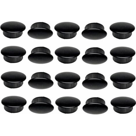 20x bouchon plastique noir 8mm x 10mm capuchon protection cache vis trou (1/2)