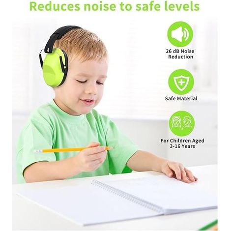 Casque Anti Bruit Enfant 2 Pièces Casque Pliable Réglable Garcon et Fille Âge 3-16 Years Casque Anti-Bruit pour Milieu Bruyant ou Stressant avec 2 Sacs de Rangement (1/2)