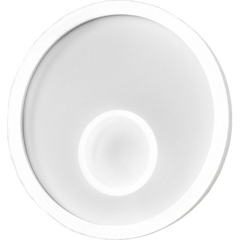 Lampada a soffitto Melania P/M LED 40W 3000K, plafoniera tonda in alluminio bianco, diffusore in metacrilato satinato, IP20, 1700lm - Gealuce (1/5)