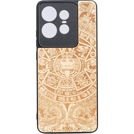 Custodia in legno Bewood per Motorola Edge 50 Pro CALENDARIO AZTECO ANIEGRE (1/2)