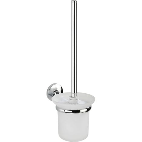 Wenko 22174100 Set Per Il Wc Cuba In Acciaio Inossidabile, Contenitore Color Argento/Trasparente, 50 X 40 X 25 Cm (1/5)