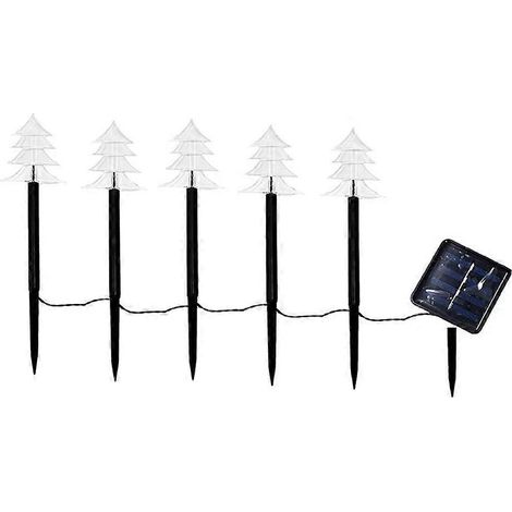 Guirlandes lumineuses de Noël extérieures, guirlandes solaires de Noël pour allée, lot de 5 guirlandes étanches pour jardin et allée. (1/5)