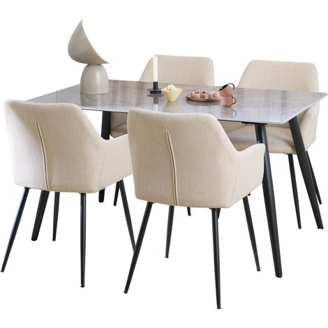 Conjunto de mesas y sillas para comedor Norsica 1013 , 75x80x140cm, Diámetro: 0, Número de asientos: 4, Estilo: Contemporary