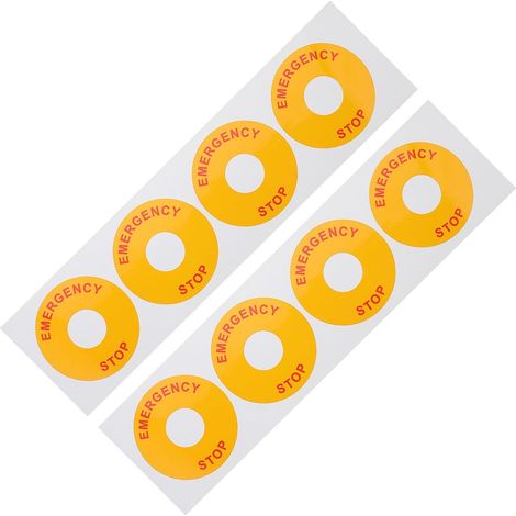 Autocollants D'arrêt D'urgence 8 Pcs pour Équipements Industriels Adhérence Forte, Matériau Pp, Design Simple, pour Usine et École (1/5)