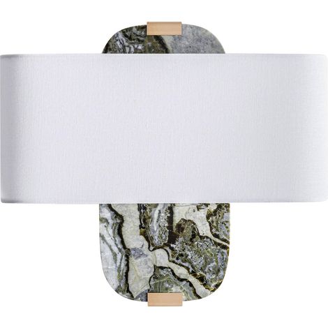 Lampe murale art déco en marbre patiné tons neutres - Marbre beige patiné tons neutres (1/3)
