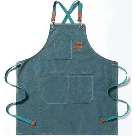 Kochschürze, Gartenschürze aus Baumwoll-Canvas, mit großen Taschen, Unisex, strapazierfähig und verstellbare Küchenschürze.