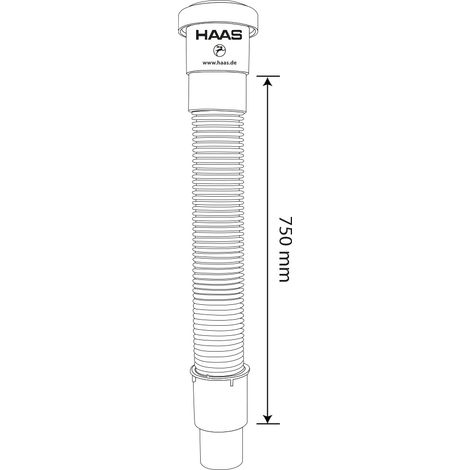 Tuyau de raccordement HT flexible, 750 mm, manchon DN 50, extrémité conique DN 40/50, gris (1/2)