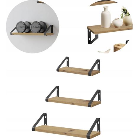 Hängeregal-Set, 3-teilig, rustikal, Loft-Stil
