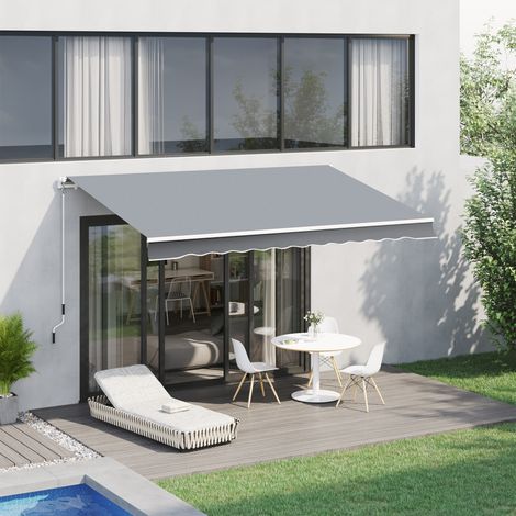 Rideau roulant portes fenêtres en aluminium polyester anti-UV - Dimensions: 3x2,5 m - Couleur: Gris