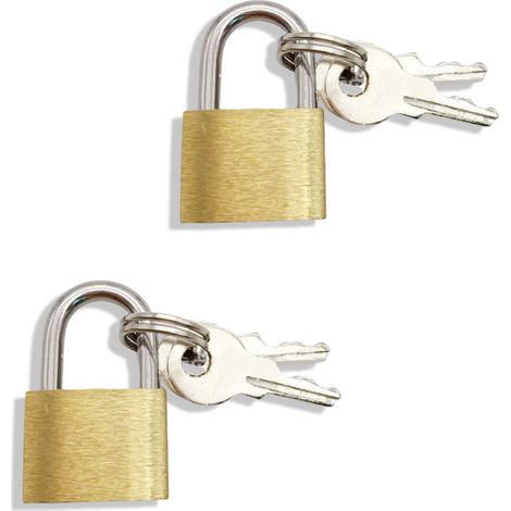 Cadenas À Clé - En Cuivre - Pour Casiers De Salle De Sport Et Valises - Résistants À La Corrosion - 2 Pièces (1/5)