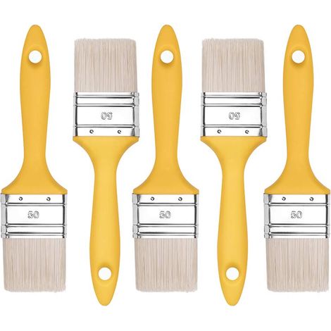 M7 Flachpinsel-Set 5-teilig, Breite 50mm-5 Stück, Malerpinsel Set mit Kunststoffgriff, Lackierpinsel 5PCS, Serie 37, A0200-370550 (1/5)