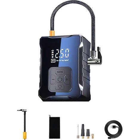 Pompe de gonflage sans fil, compresseur d'air portable pour voiture avec éclairage LED --- (1/5)