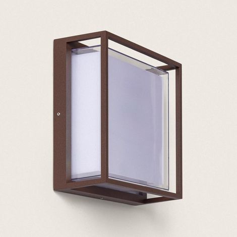 Applique da Parete per Esterni LED 20W Alluminio CCT Selezionabile Diffusore Doppio Arelien Ossido