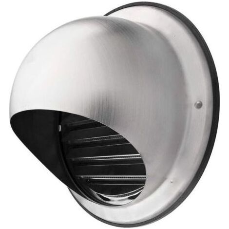 Grille Ventilation 120 mm Grille Aeration Inox Haute Qualité Grille Aération Extérieur Avec Moustiquaire Protège la Façade et Empêche l'entrée d'air Froid/Grille Inox (1/4)