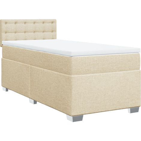 Maison Exclusive - Boxspringbett mit Matratze Creme 90x200 cm Sto