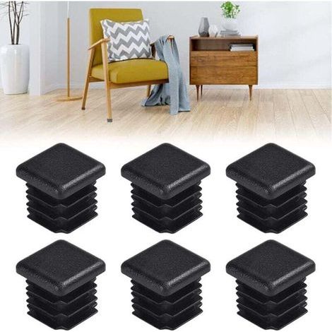 32 PCS Bouchon pour Tuyau Carré 20 20mm Bouchon Plastique pour Tube Carre Embouts Pieds de Table Embout à Lamelles Bouchons à Ailettes Noir (1/5)