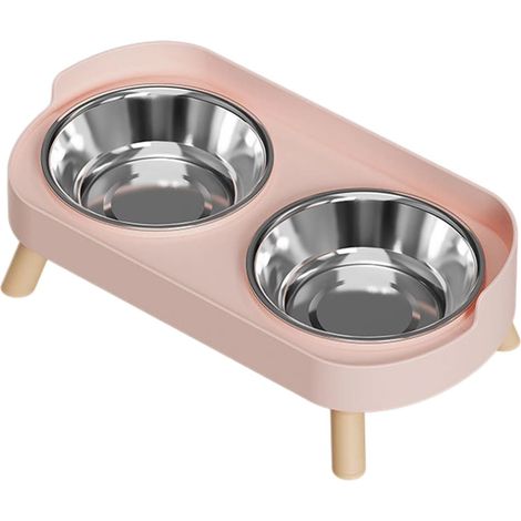 1 Lot Gamelle surélevée pour chien,Double bol,Acier inoxydable,Support stable,Antidérapant,Pour toutes races