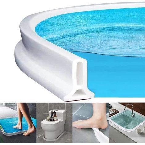 Faltbare Duschabtrennung, 100 cm Duschstopper, Wasserrückhaltesystem zum Aufstauen und Halten des Wassers innerhalb der Duschschwelle (1/4)