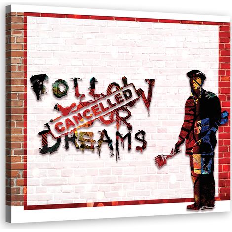 Quadro su tela, Banksy Sogni insoddisfatti di street art - 30x30 (1/5)