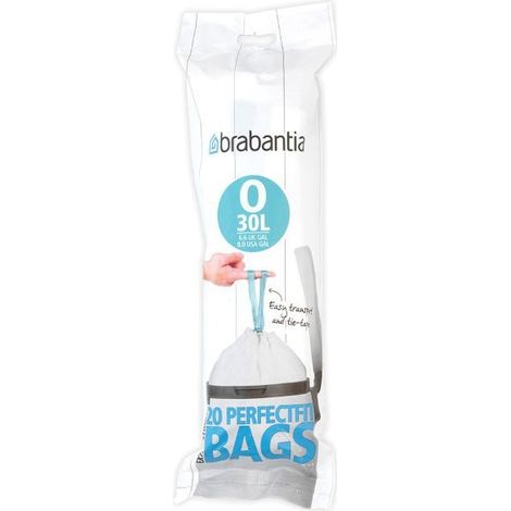 Rollo de 20 bolsas de basura con código O - 30 L - Ajuste perfecto - Brabantia