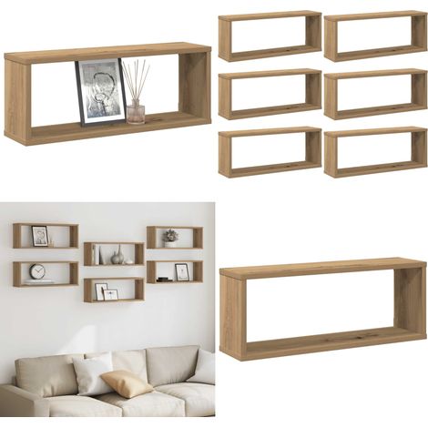 vidaXL Wandregale 6 Stk. Artisan-Eiche 60x15x23 cm Holzwerkstoff (1/5)