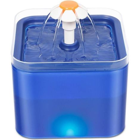 Lauwexe – Fontaine à eau pour chat 2L – Distributeur automatique avec filtration quadruple – Lumière LED – Fenêtre visible pour surveillance (1/5)