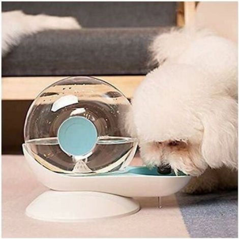Fontaine A Eau Chat - 2.8 L - Sans Électricité - Pour Animaux De Compagnie - Gris - 30.4 x 15.5 x 24 cm (1/4)
