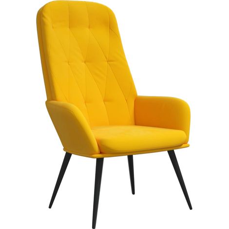 Sedia Relax Giallo Senape in Velluto vidaXL (1/5)