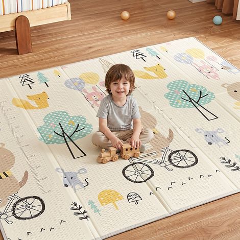 CASABEL Tapis d’Éveil Bébé, Épais & Doux, 180x150cm Motif Ours