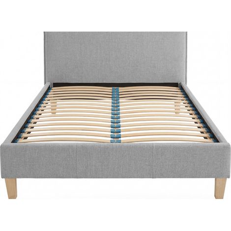 AMORE - Lit tissu lisse Gris clair 160x200cm (1/5)