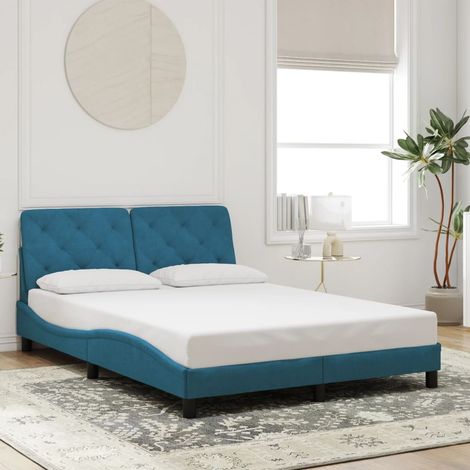 vidaXL Giroletto senza Materasso Blu 120x200 cm in Velluto (1/4)