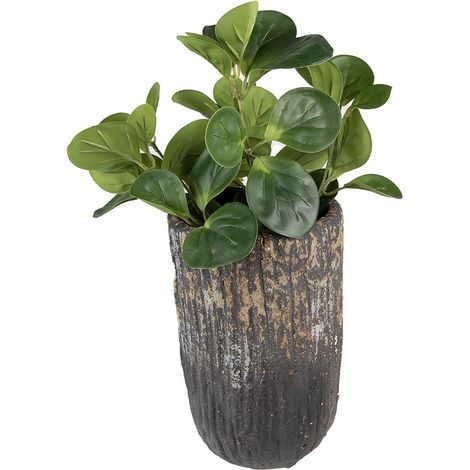 Pot de Fleurs d'Intérieur en Magnésium MGO Gris Effet Pierre Rustique 15 x 24 cm - PANGIVO